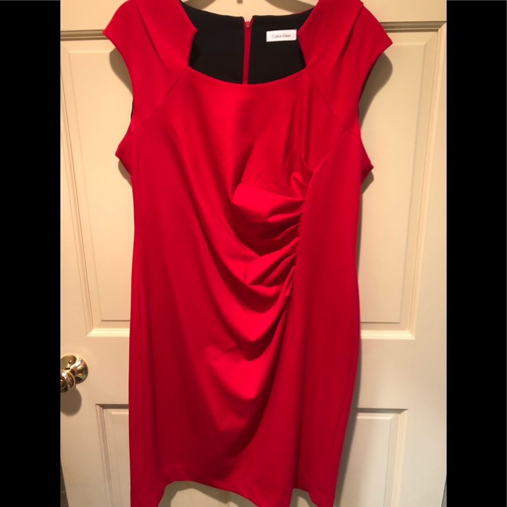 Red Calvin Klein dress